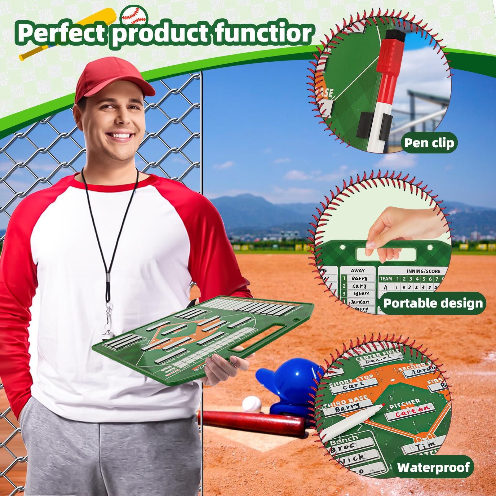 lrjrizzo dry erase coaching board ready for quick lineup updates in green