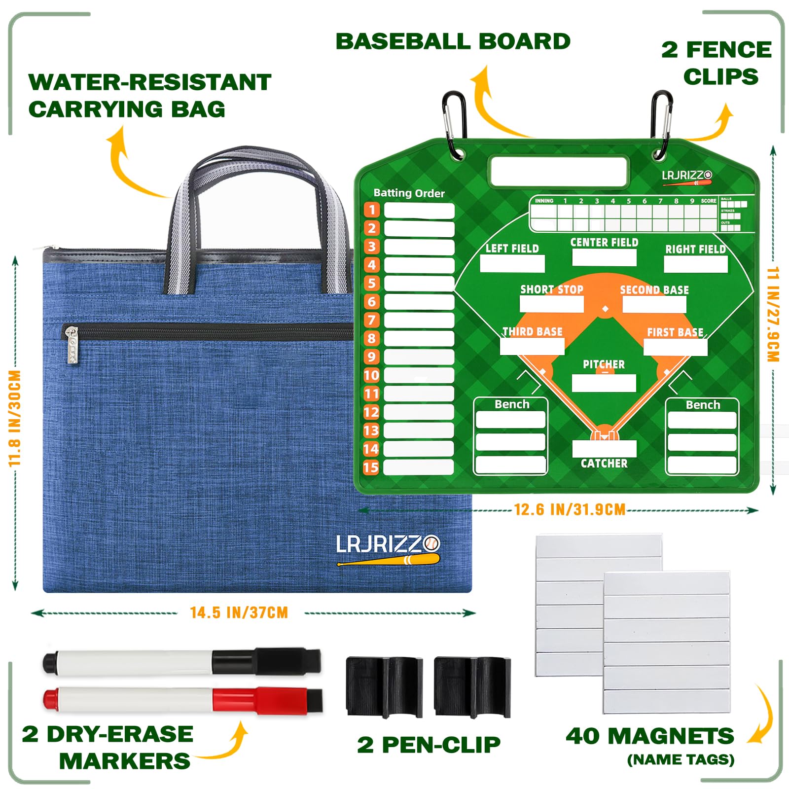 lrjrizzo waterproof handbag protects coaching tools including the lineup board