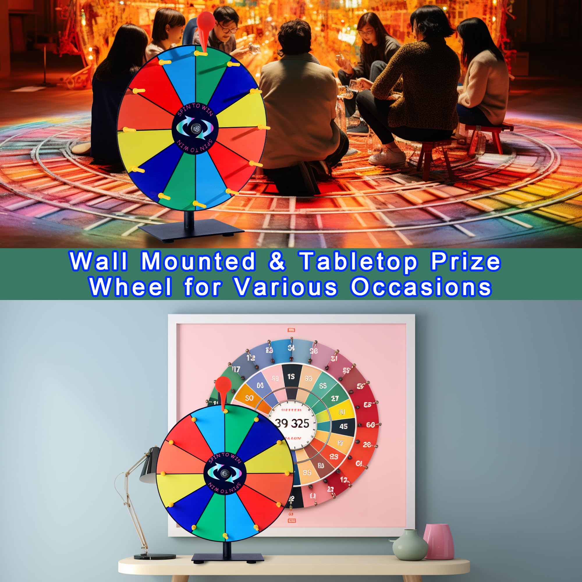LRMBKM rotating wheel with clicker adds excitement during spins.