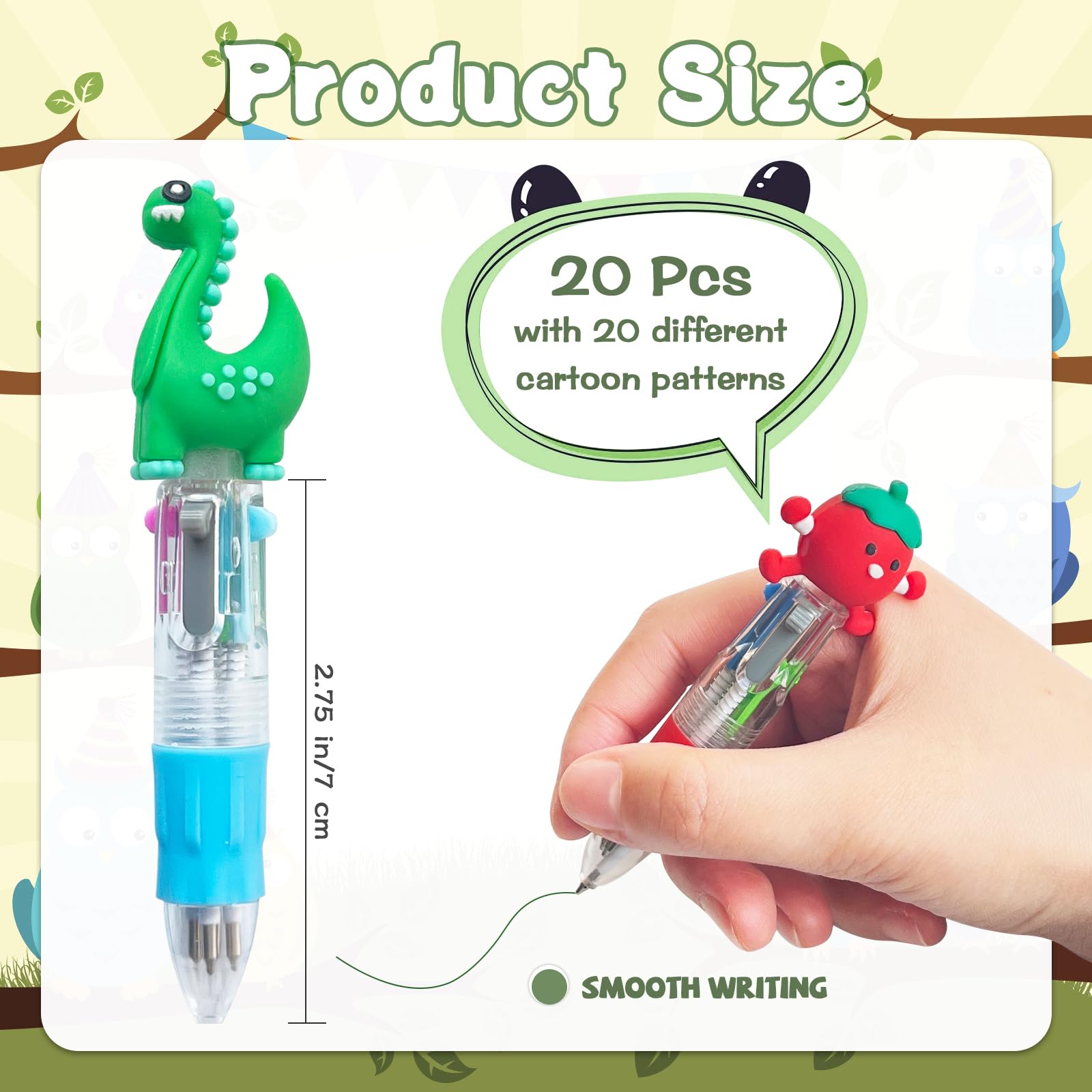 Lshfwn mini multicolor pen with fruit designs for colorful notes.