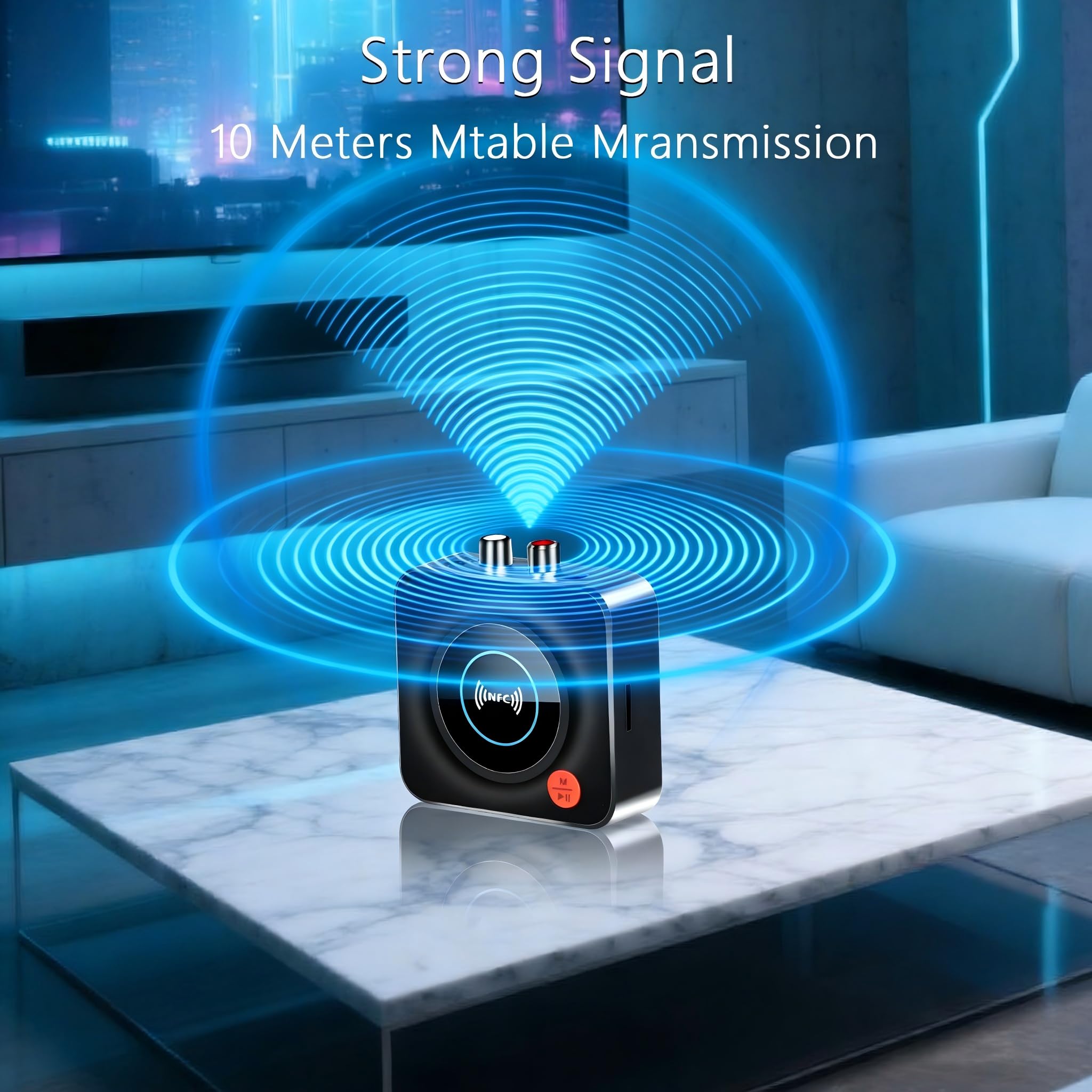 LSLYA NFC touch area on the receiver enabling fast wireless connection.