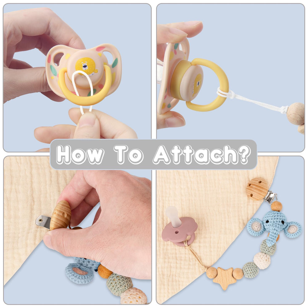 Two-pack LSTRAGY pacifier clips; ideal baby shower gift idea