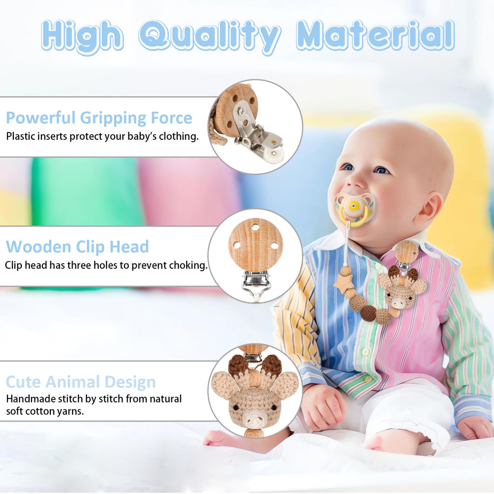 LSTRAGY pacifier clip with teether and clip versatility for on-the-go