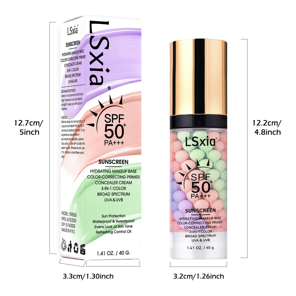 LSxia 3 In 1 Primer lightweight natural finish delivers a dewy glow.