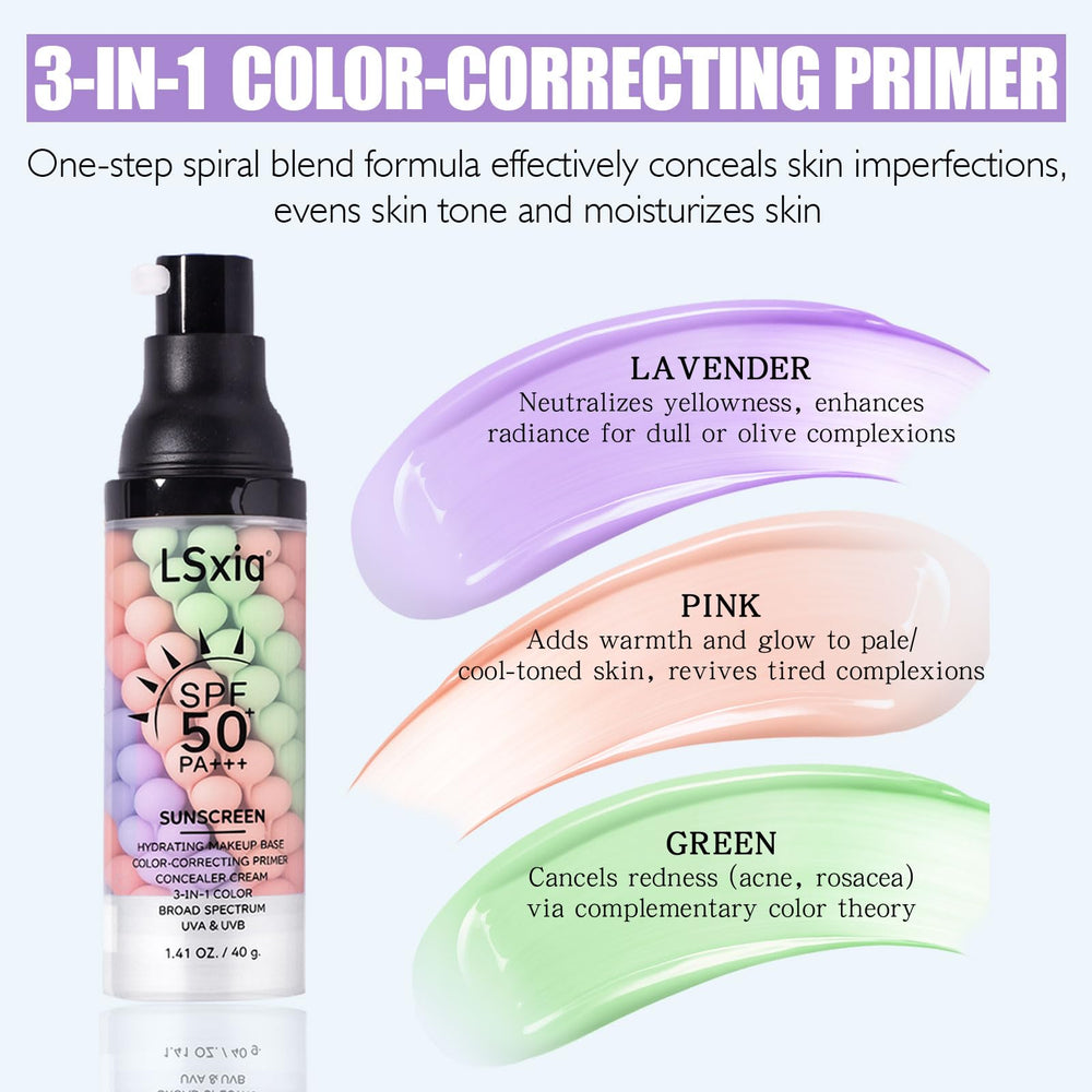LSxia 3 In 1 Primer oil-control formula helps makeup stay fresh all day.