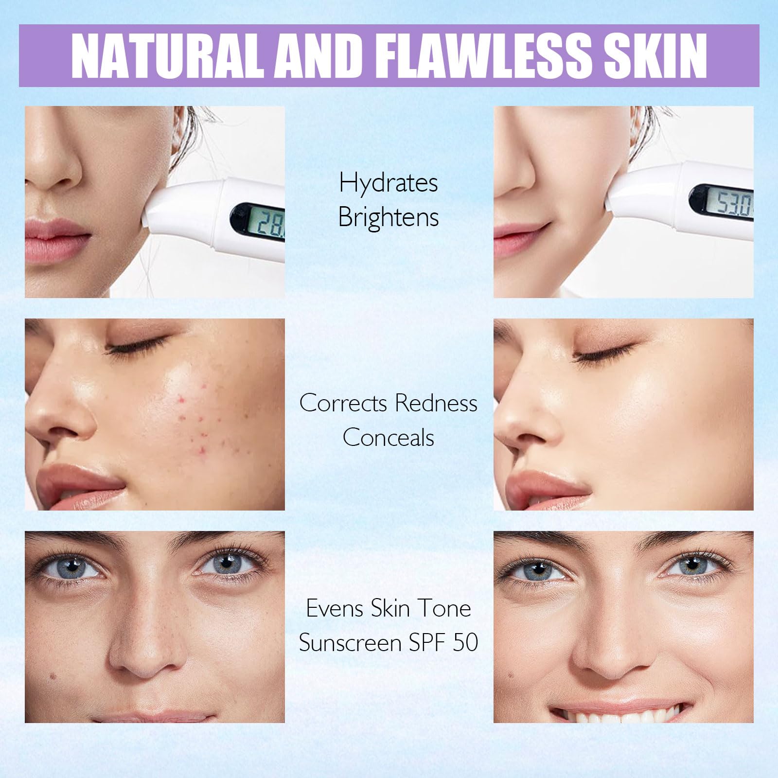 LSxia 3 In 1 Primer SPF50 swatch highlights broad protection for outdoor days.
