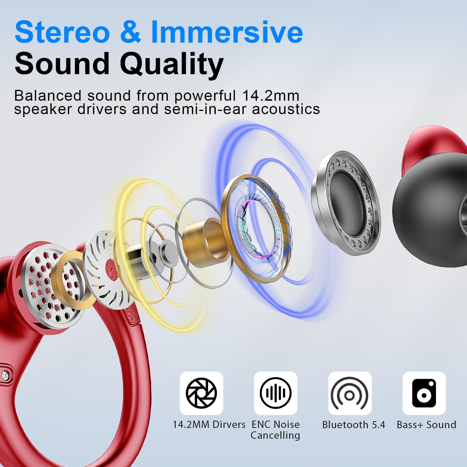 Ltinist earbuds IP7 waterproof design resists sweat and splashes during training