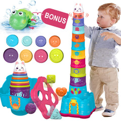 LTKFFFdp baby stacking cups for sensory play and color recognition.
