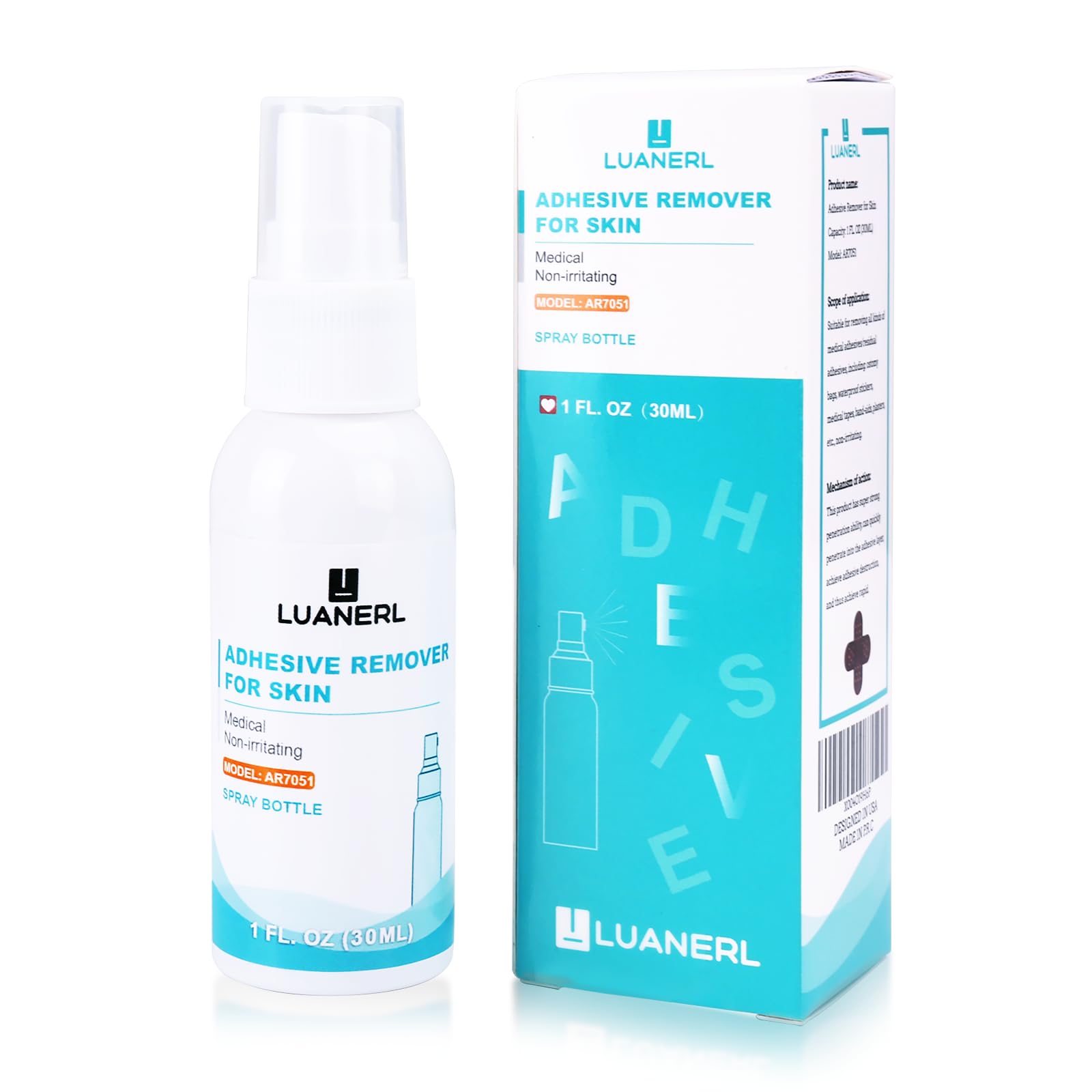 Luanerl adhesive remover spray on skin for gentle dressing changes