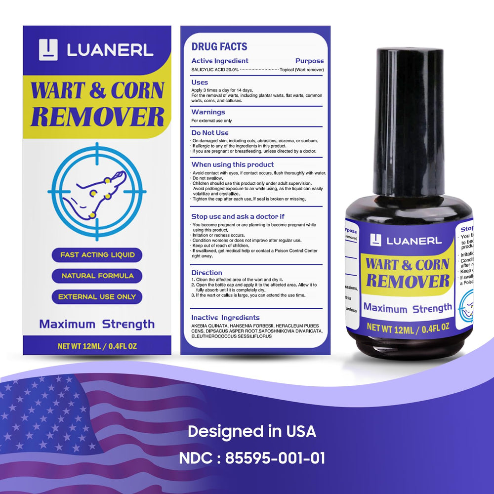 Luanerl Brush Head Application enables precise, hygienic wart coverage.