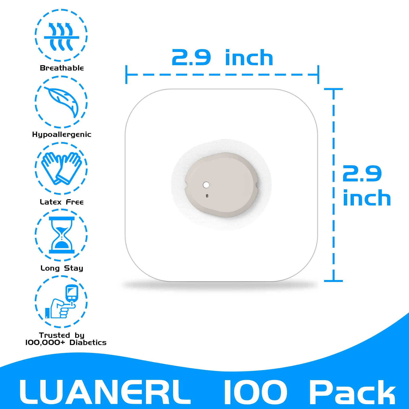 Luanerl Dexcom G7 overpatch ultra-thin latex-free for comfort.