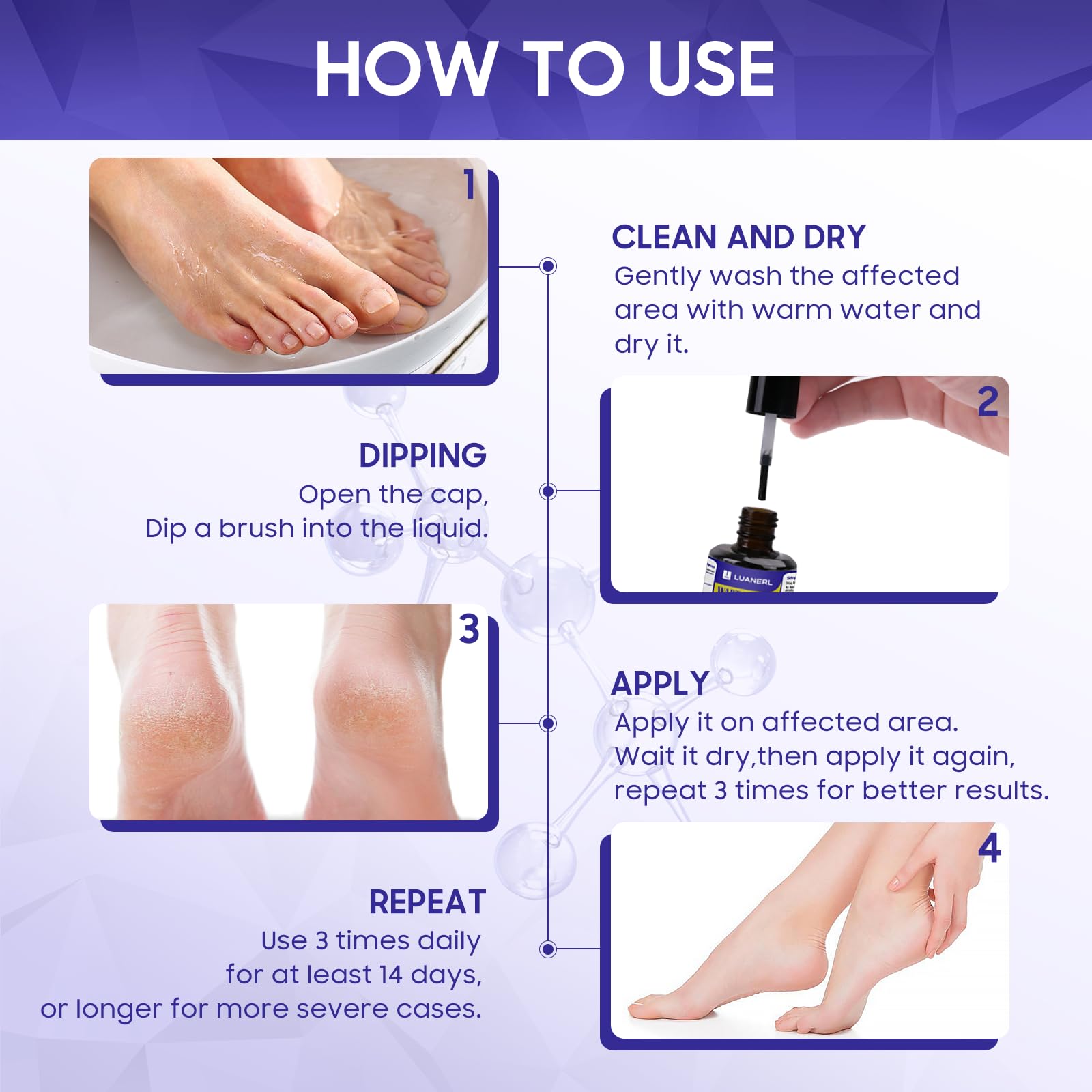 Luanerl Film-Forming Process forms a protective layer on warts and corns.