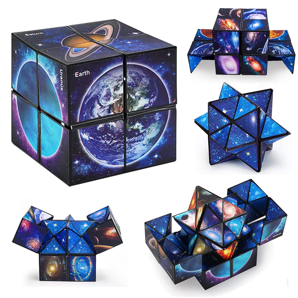 Luaxkpi Infinity Cube opens to two shapes for endless tactile play and focus during study.
