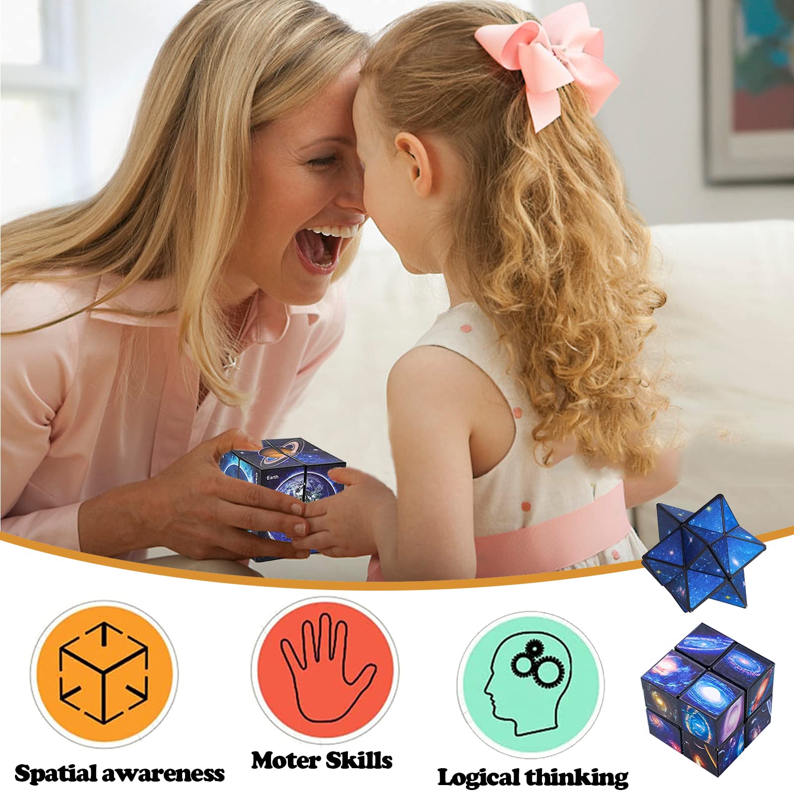 Luaxkpi Star Cube shape highlights universe-themed design for imaginative play.