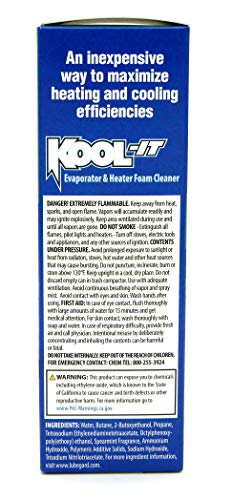 Clean evaporator cores with Kool-It leave improved air flow and feel.