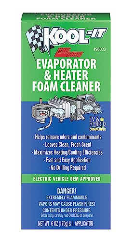 Lubegard Kool-It evaporator foam action neutralizes odors in vehicle HVAC.