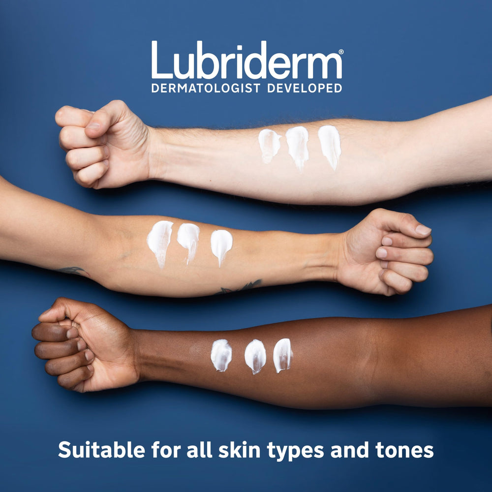 Lubriderm Advanced Therapy fragrance-free label closeup highlighting hypoallergenic formula