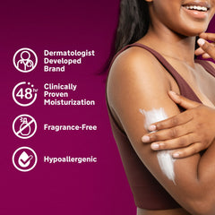 Lubriderm Advanced Therapy fragrance-free pump closeup for easy daily use