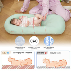Lucakuins portable cushion lengthens space for growing babies on the go.