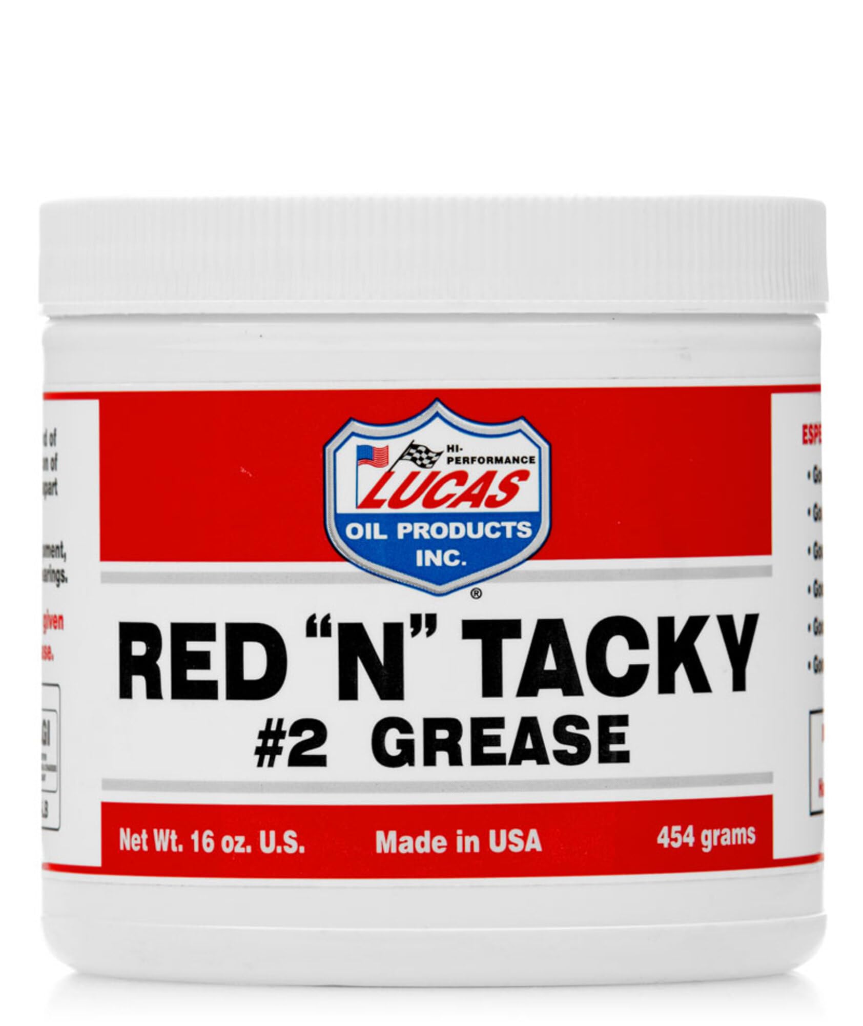 Lucas Oil RedN TackY grease tube for bearings and joints with long lasting lubrication