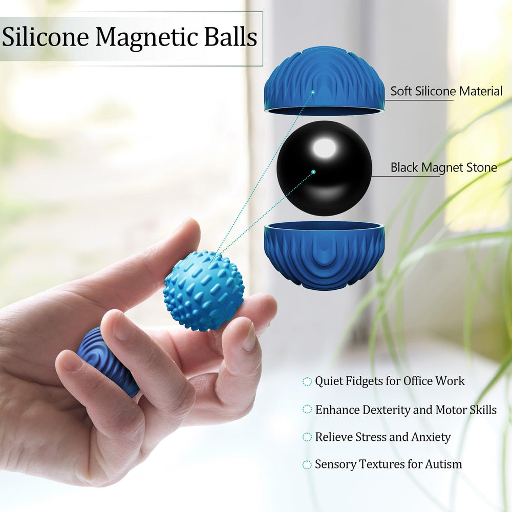 Luckdoor silicone magnetic ball features a textured silicone exterior for rich sensory stimulation.