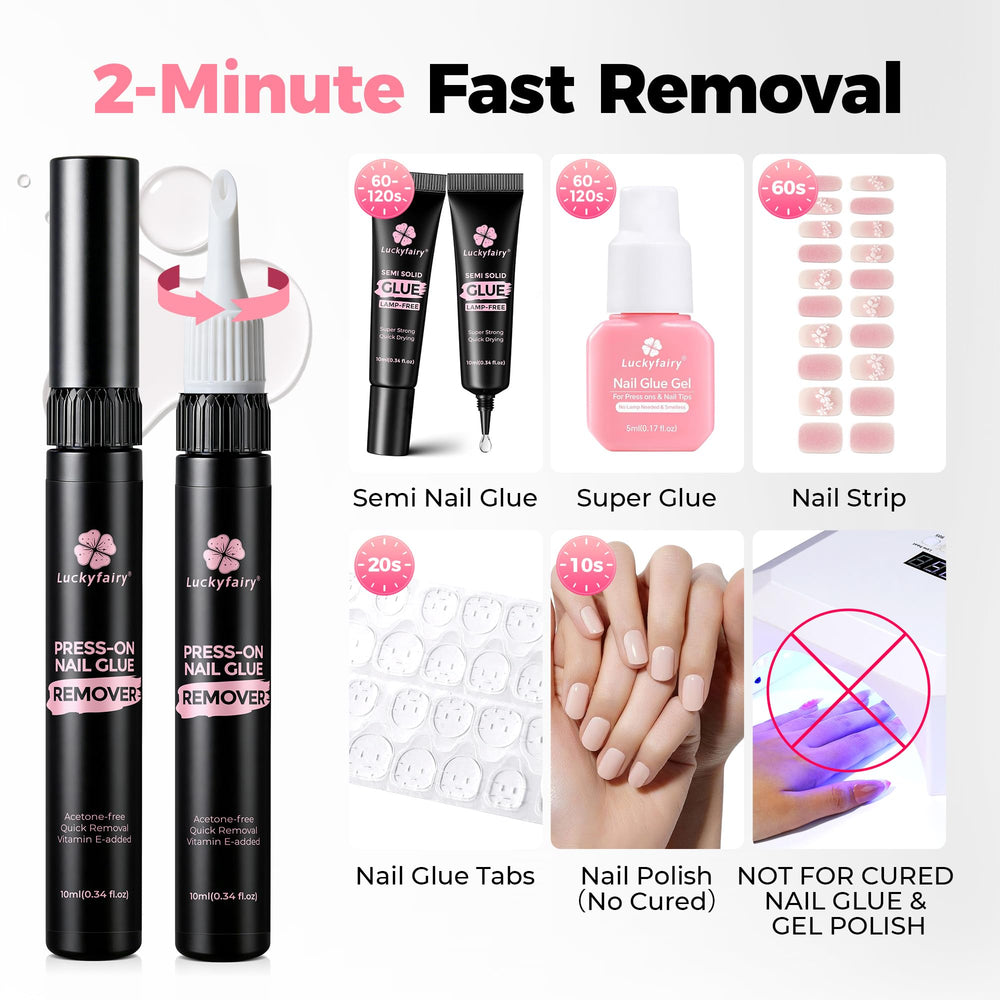 Luckyfairy acetone-free formula is gentle on nails and cuticles for comfortable use
