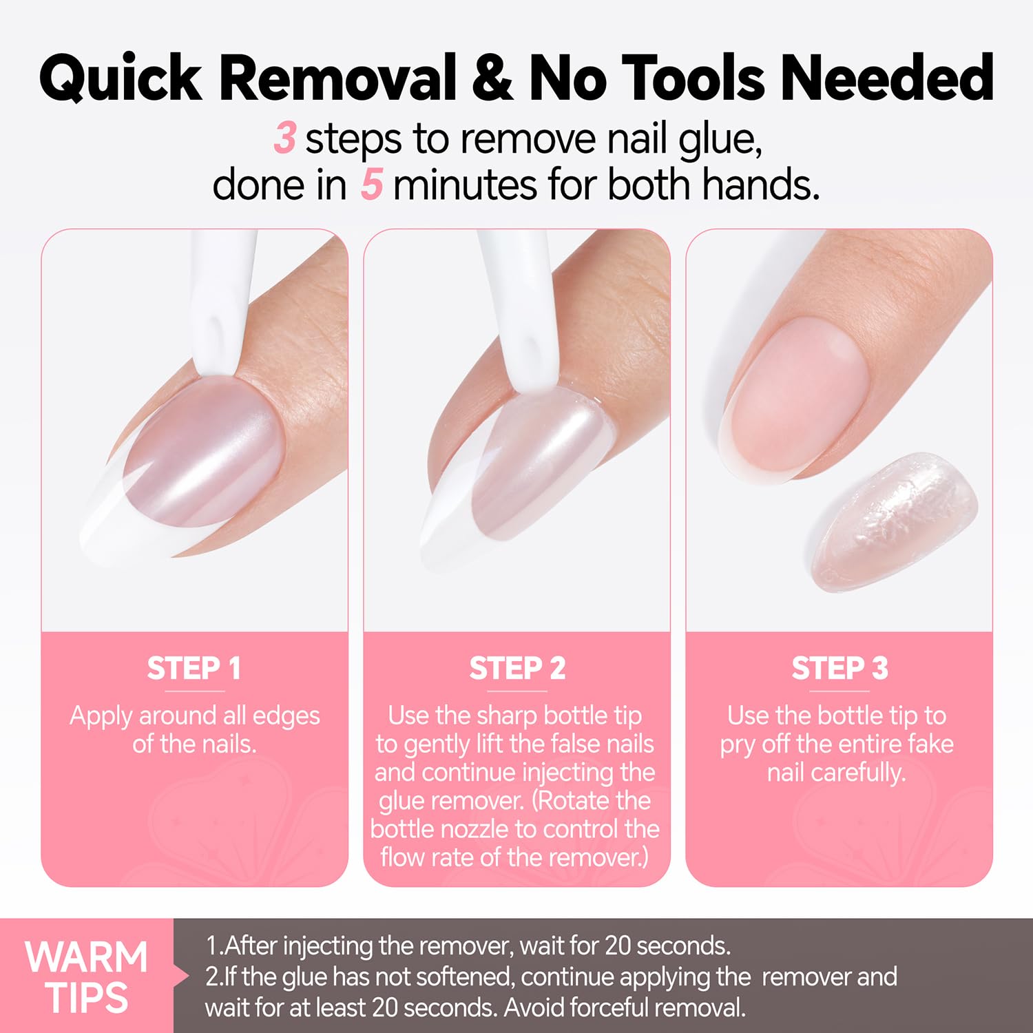 Luckyfairy remover supports press-on nails with clean, efficient removal