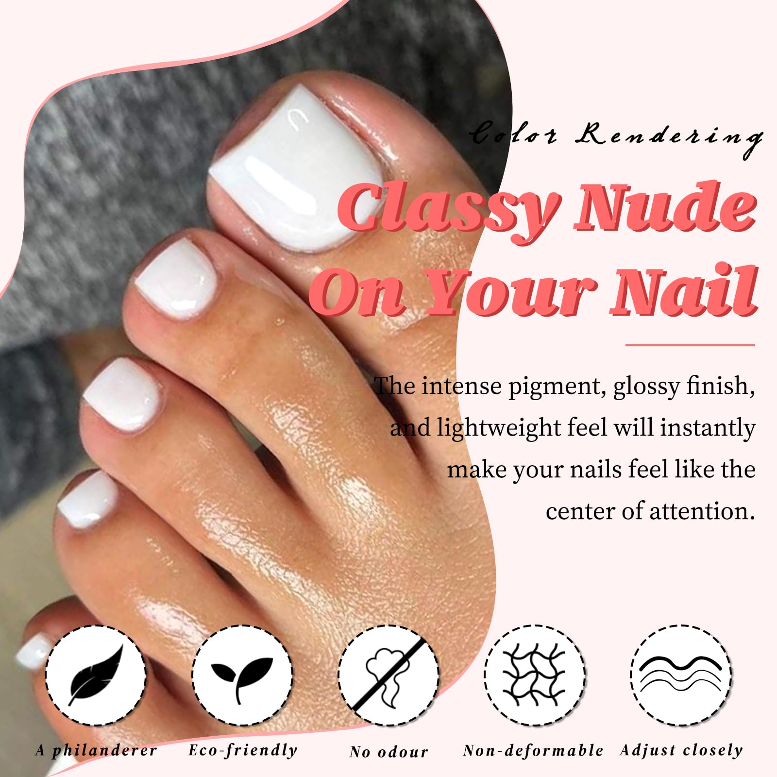 LuckForever adhesive tabs for quick, damage-free toenail application.