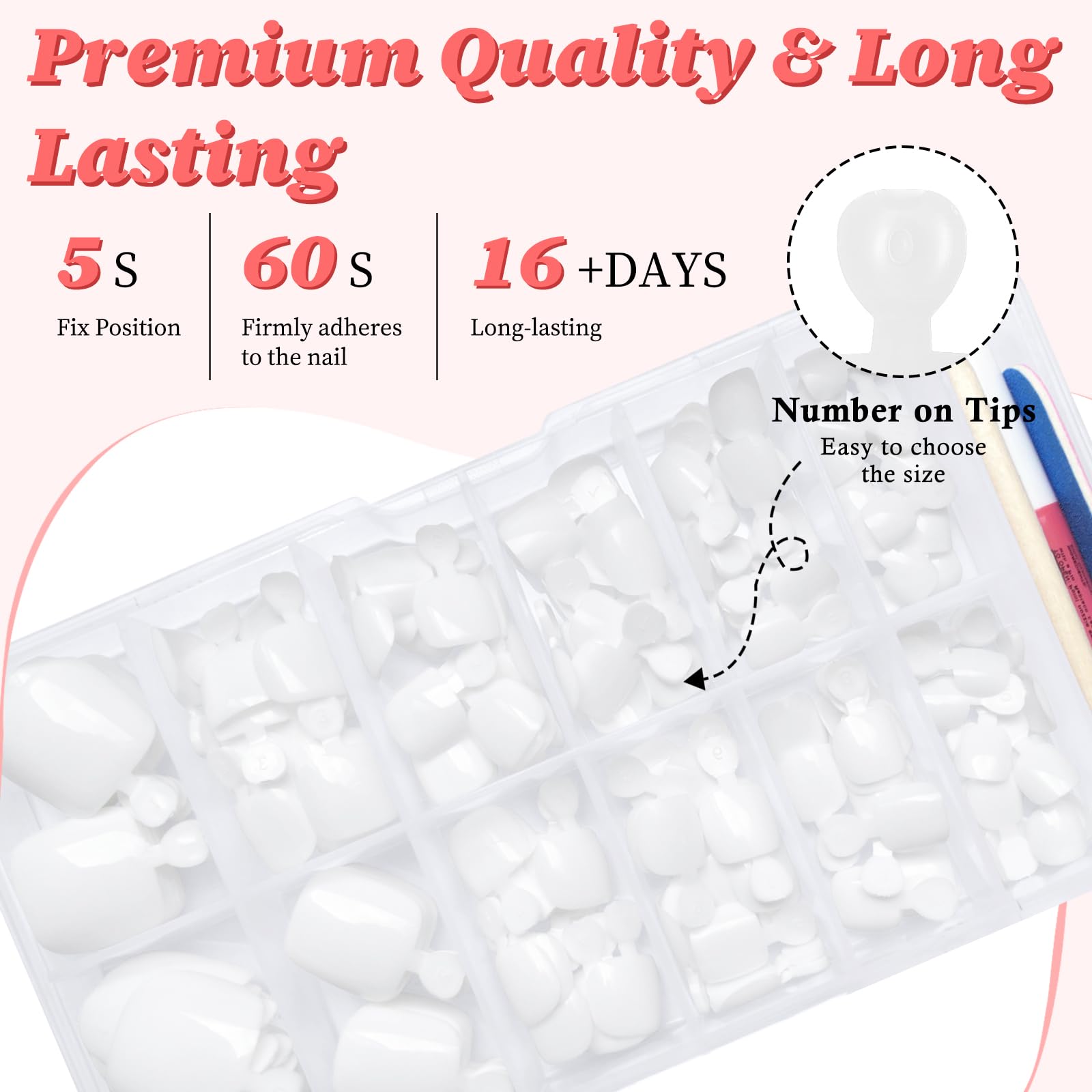 LuckForever nail file tool included for shaping and prep.