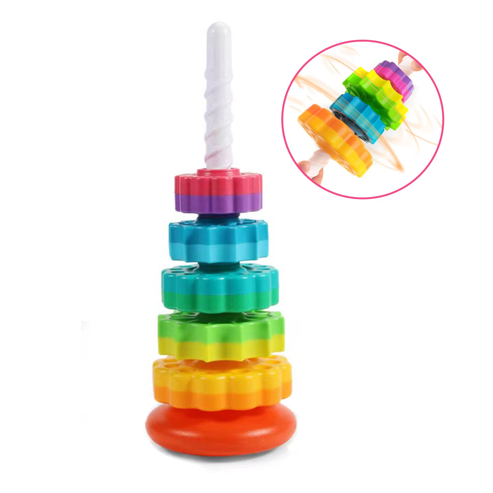 LUCKFUTURE color rings stackable design encourages problem solving during playtime