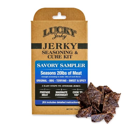 Lucky Beef Jerky BBQ seasoning for smoky, flavorful home jerky.