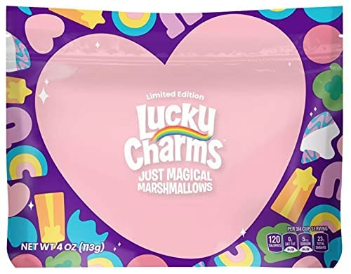 Dehydrated marshmallow puffs texture in Lucky Charms edition.