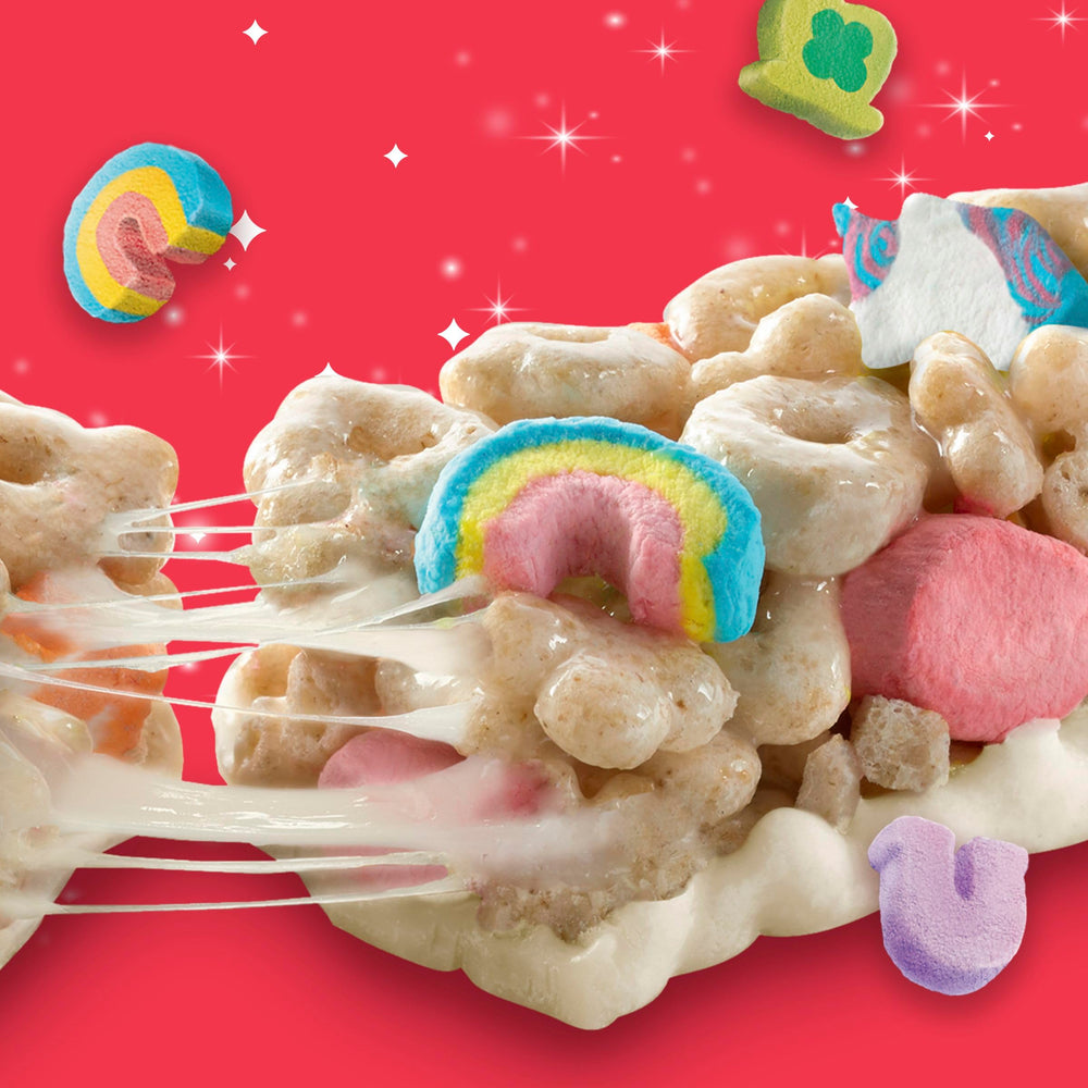 Lucky Charms smores bars lunchbox-ready packaging highlight.