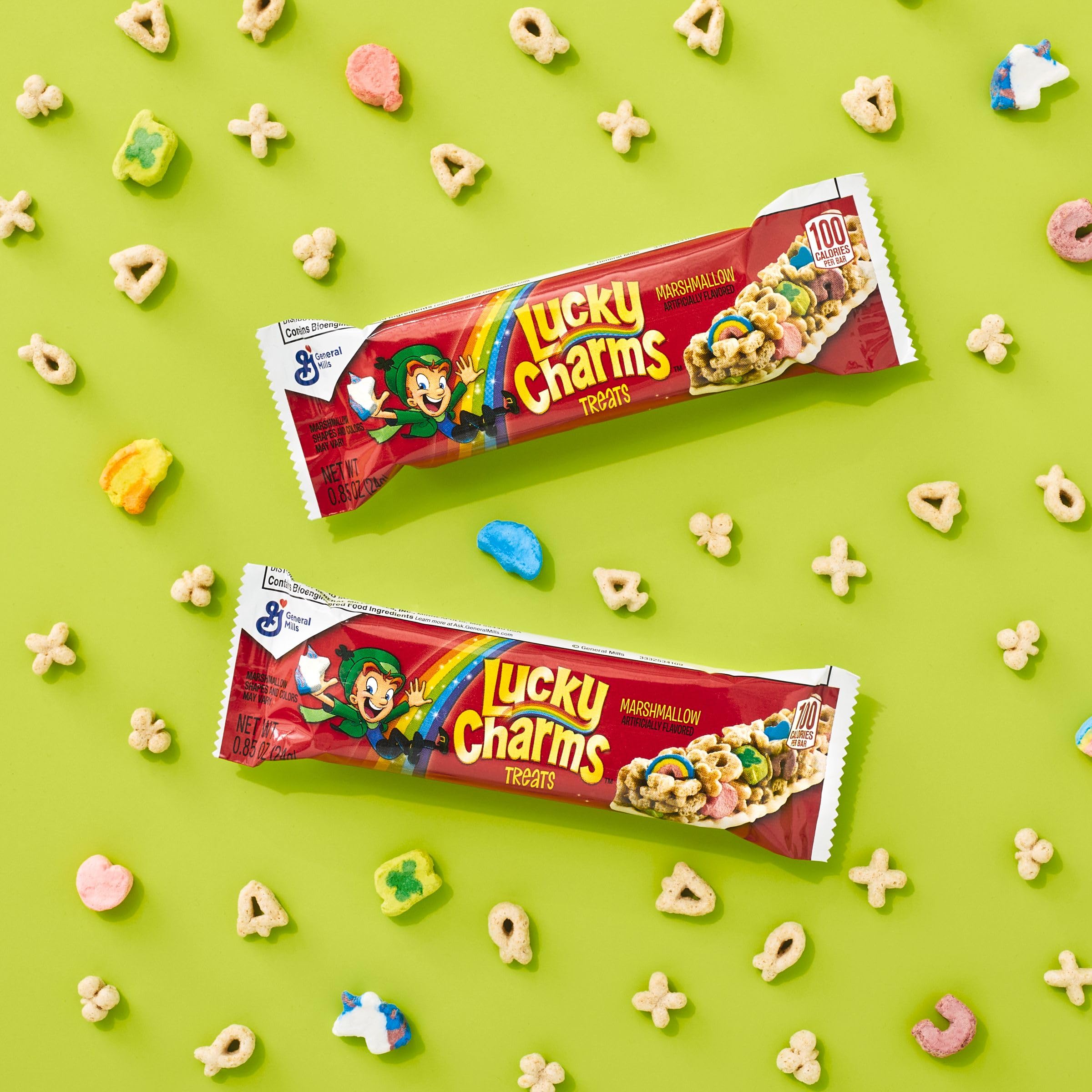 Lucky Charms value pack of 16 bars for family snacking.