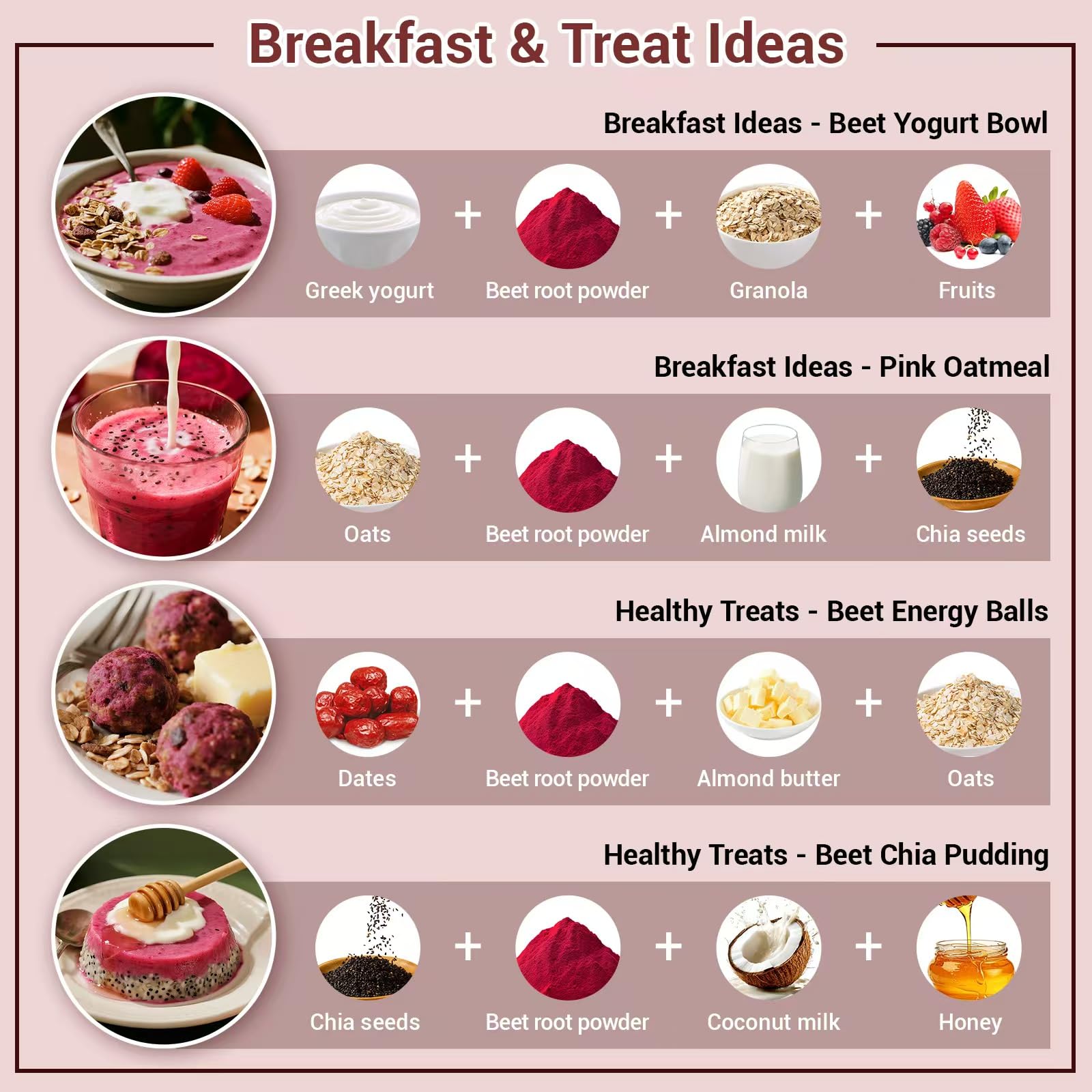 Luckycare Organic Raw Beet Root Powder bake with recipes for color.
