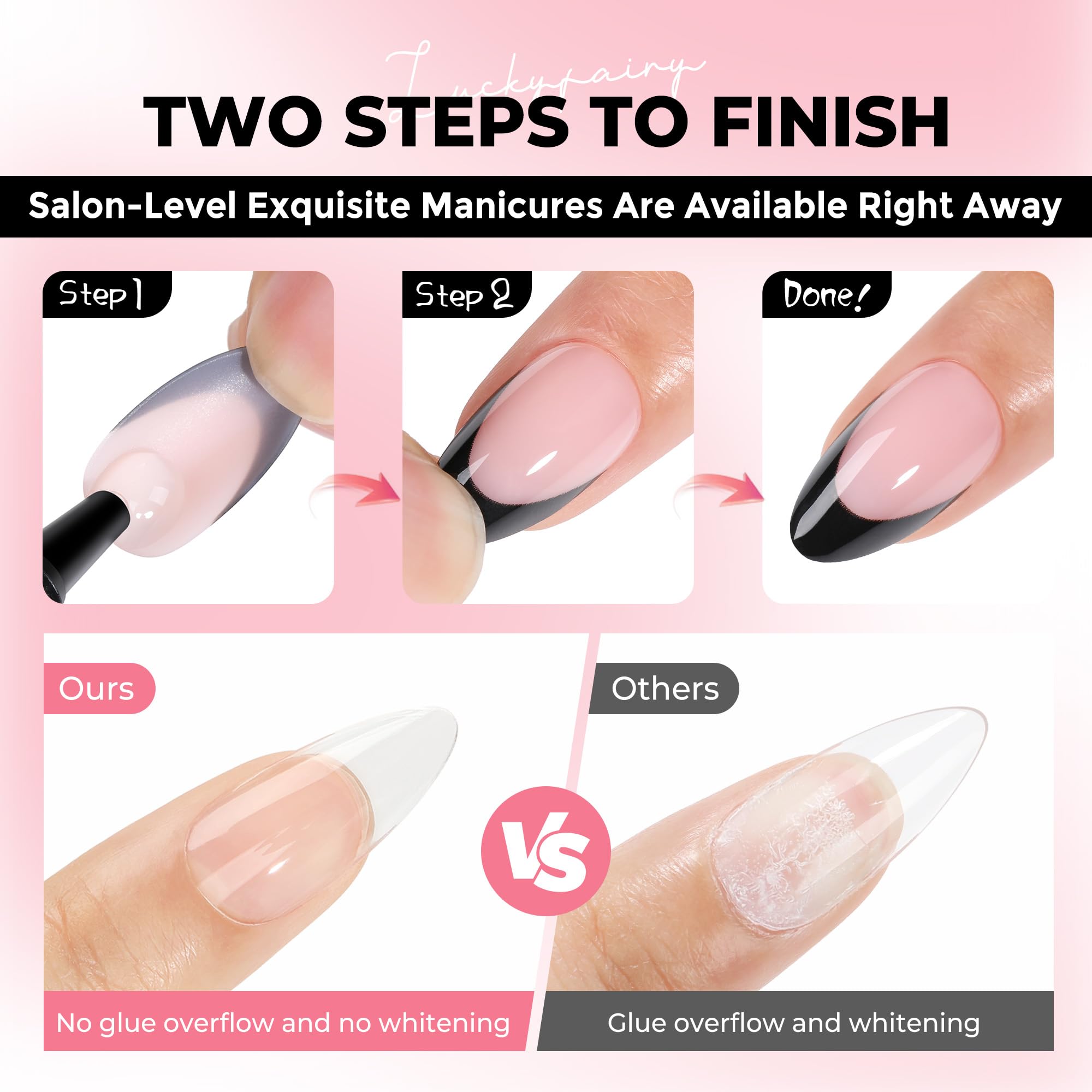Luckyfairy 10-second dry time for speedy at-home nail fixes.