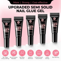 Luckyfairy no-lamp fast-drying nail glue for quick manicures.