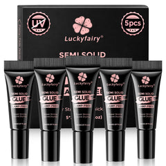 Luckyfairy precision mini-tubes nail glue for precise, mess-free applications.