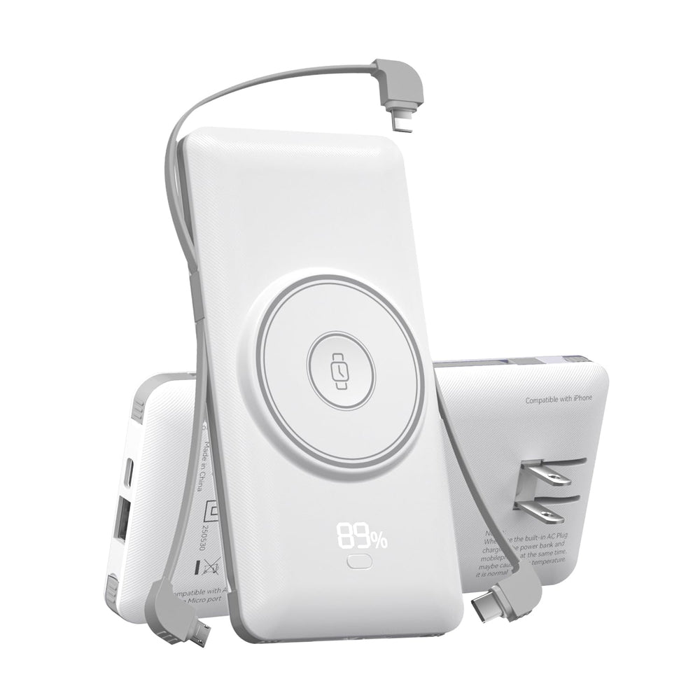 LuckyFELLOW magnetic 10000mAh front view, travel-ready power bank
