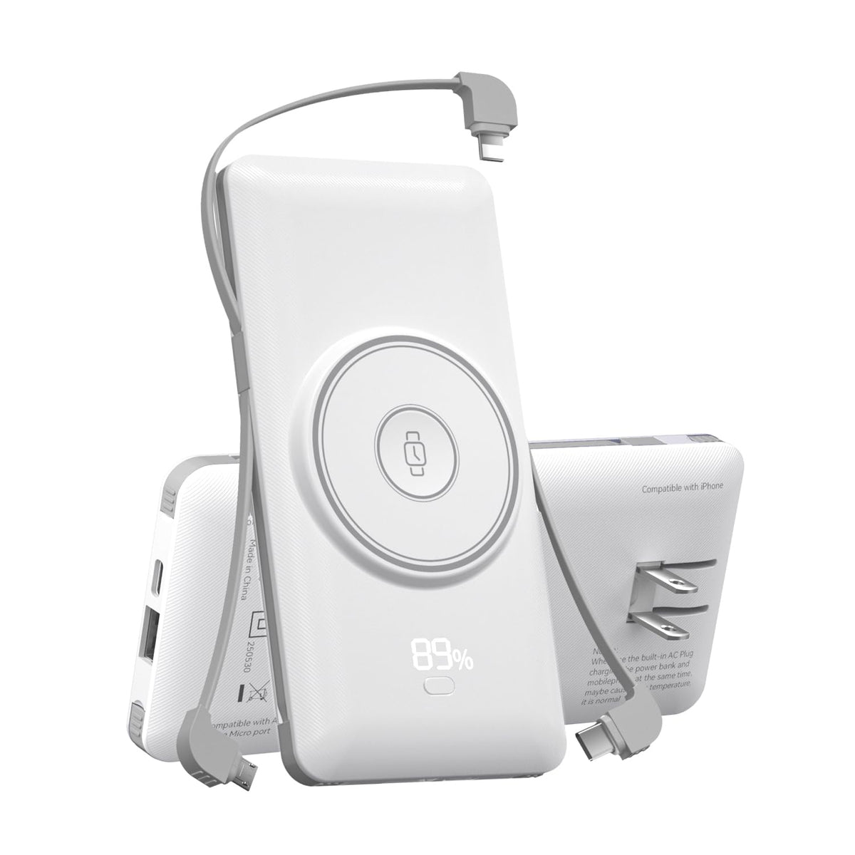 LuckyFELLOW magnetic 10000mAh front view, travel-ready power bank