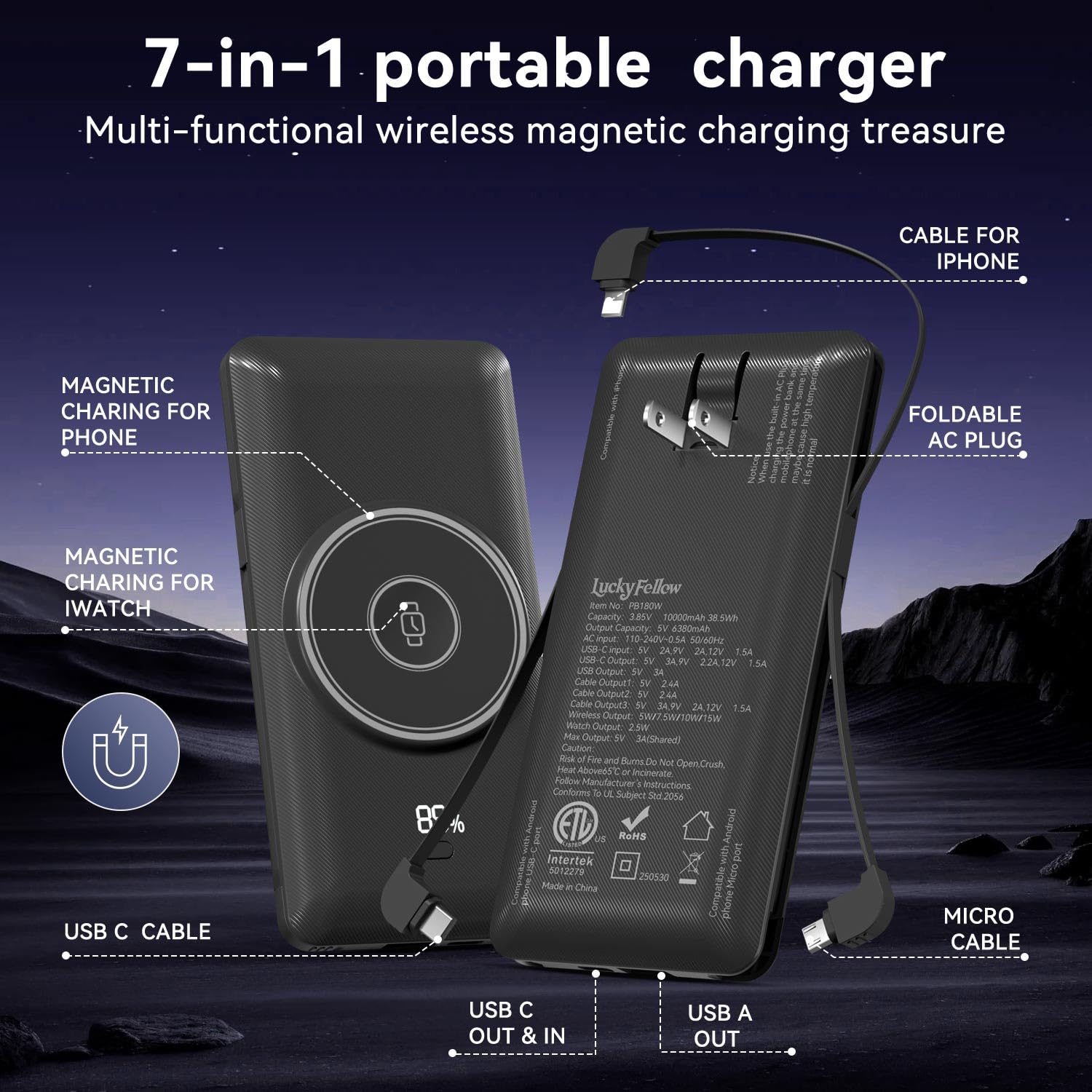 LUCKYFELLOW Apple Watch charging surface demonstrates precise magnetic alignment for secure charging.