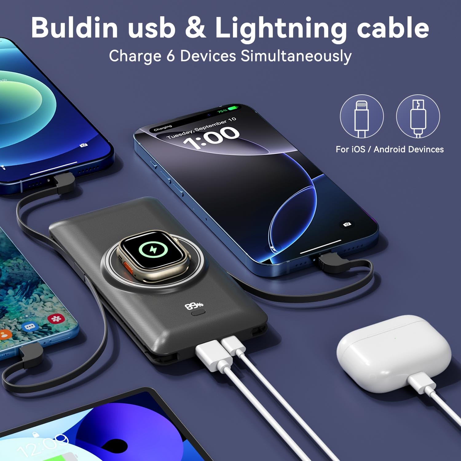 LUCKYFELLOW compact design fits in hand and bag for on-the-go power.