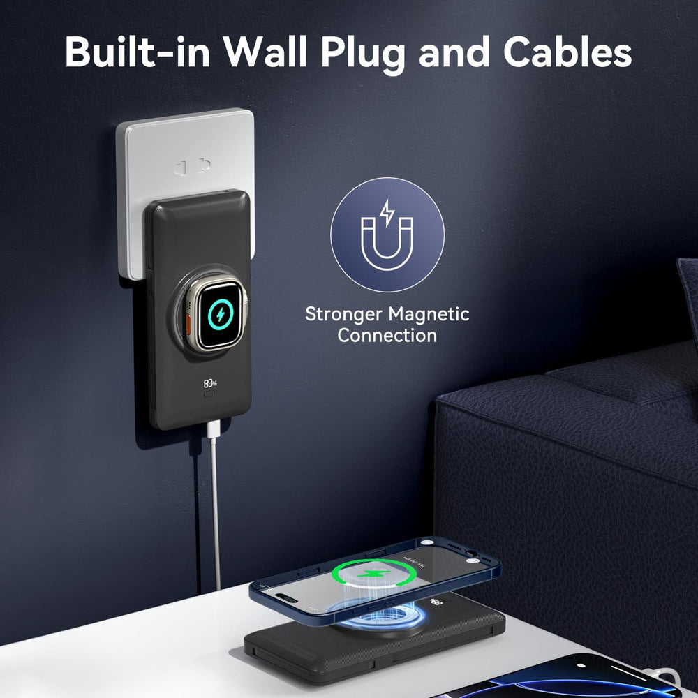 LUCKYFELLOW travel-ready powerbank beside carry-on items illustrates easy on-the-go use.