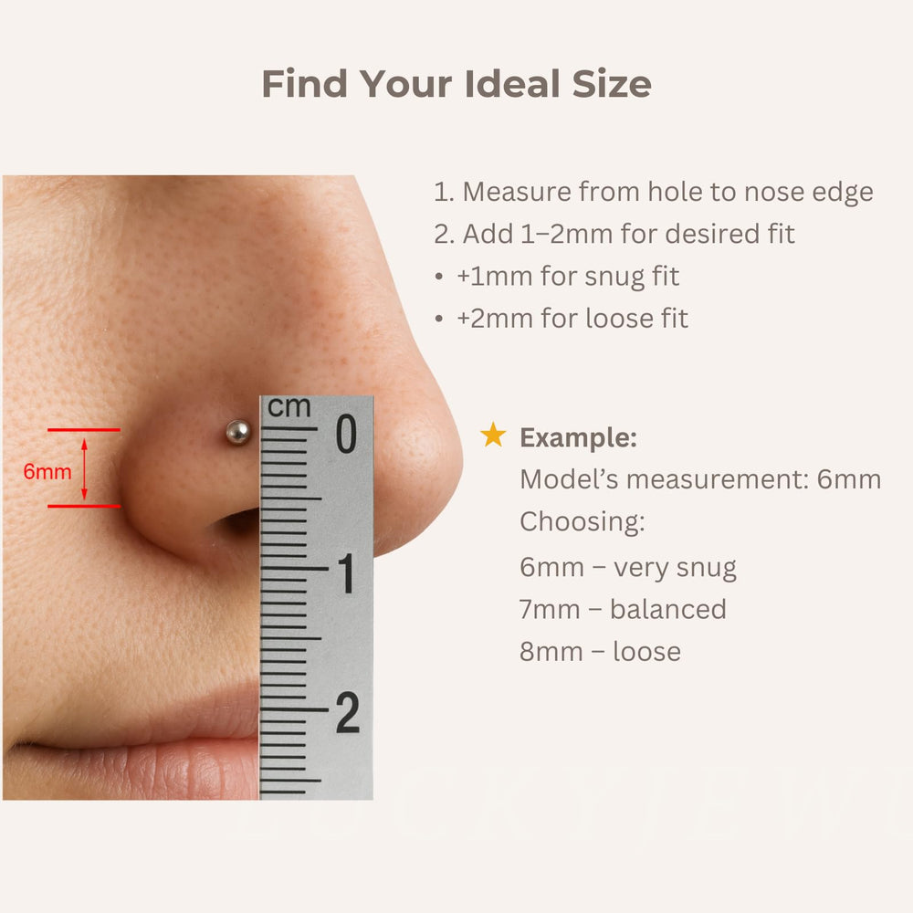 LuckyJewus handmade USA nose ring detail shot showcasing craftsmanship.