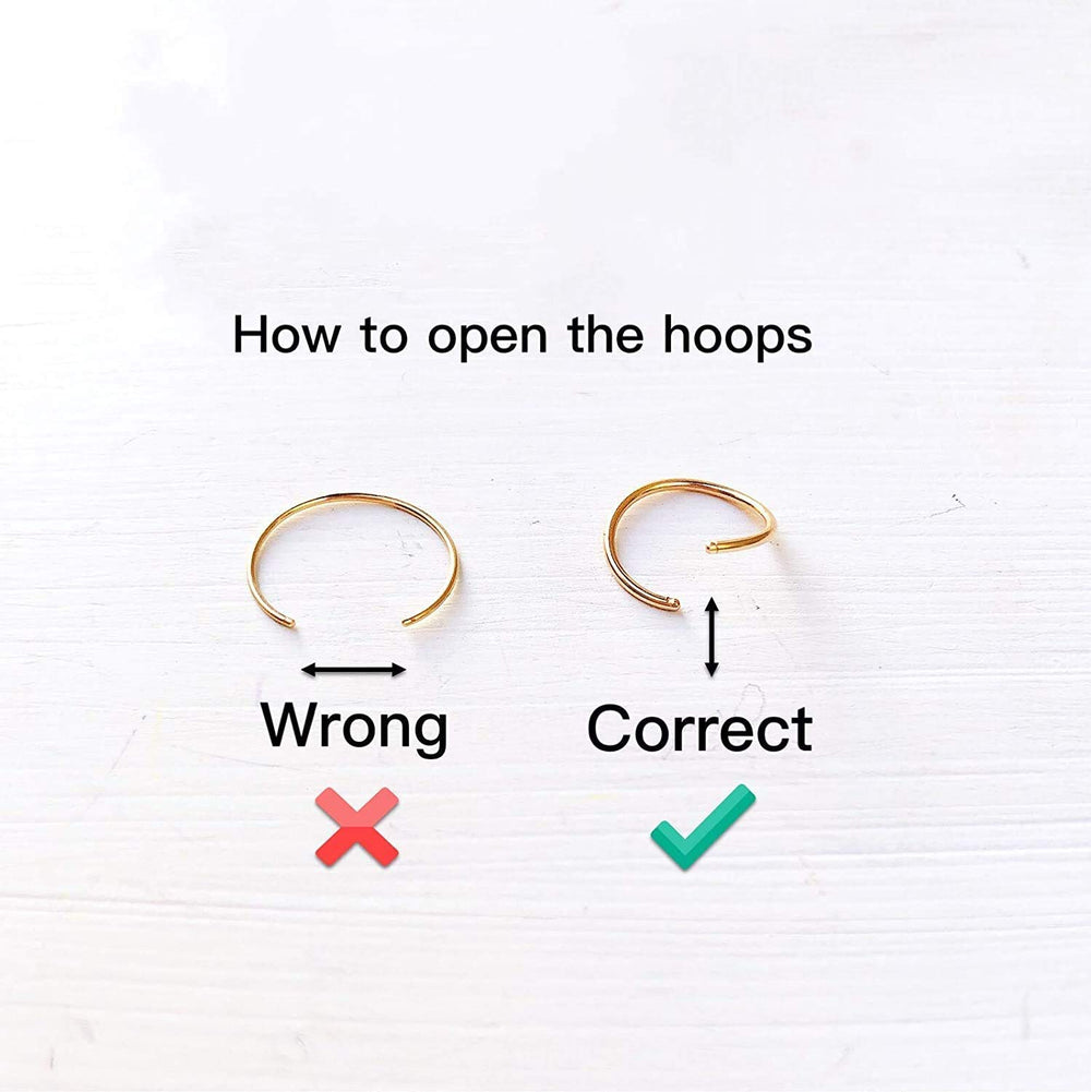 LuckyJewus hypoallergenic 22G gold hoop suitable for sensitive skin.