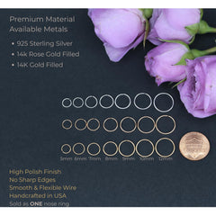 LuckyJewus nickel-free 14k gold hoop side view for comfort.