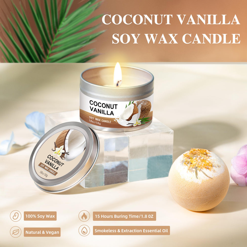 LUCOTIYA Coconut Vanilla Bath Bomb for a soothing, fragrant bath experience