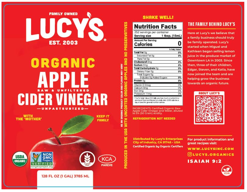 Lucy’s gallon bottle used for salad dressings and quick marinades