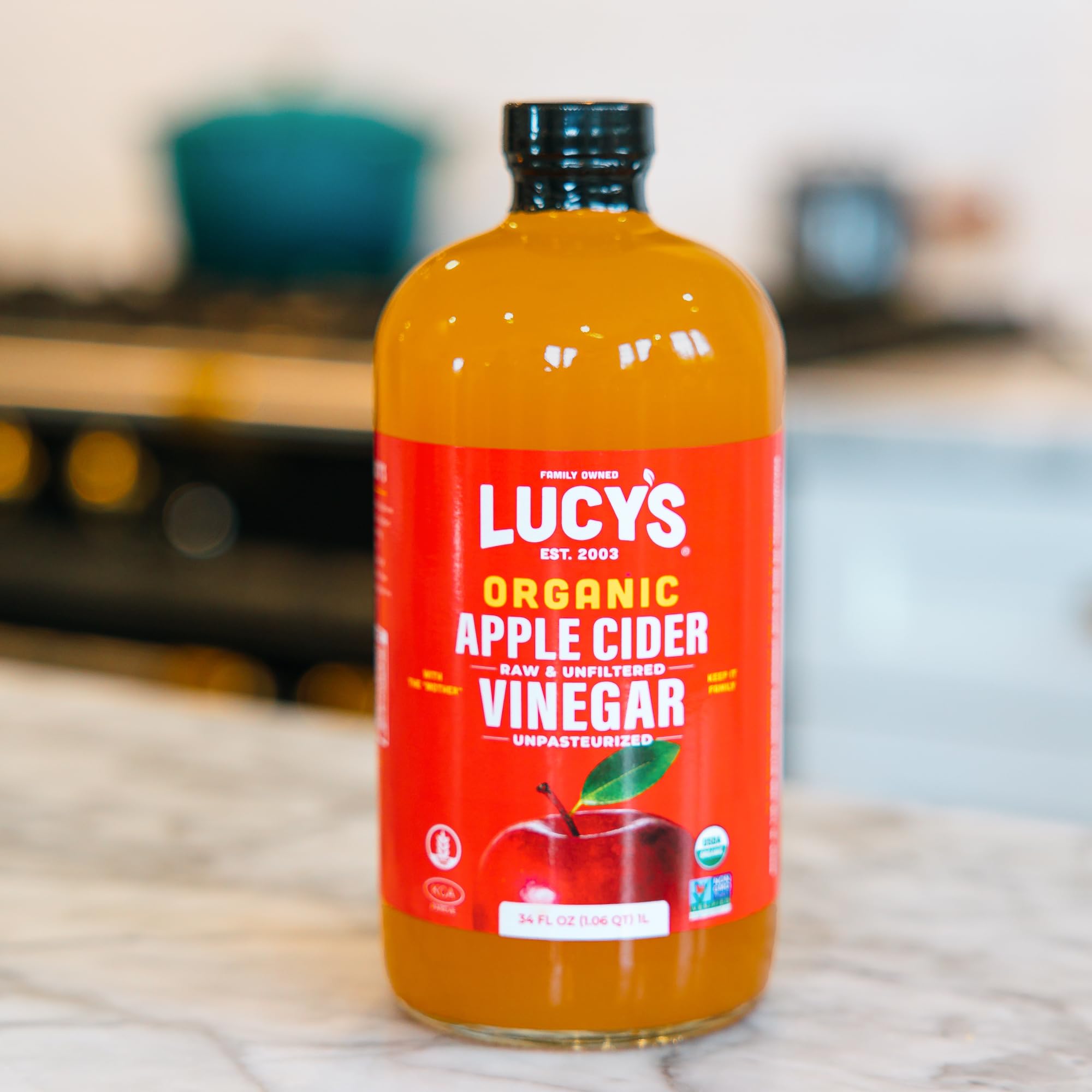 Lucy’s glass bottle protects taste and keeps the product pure longer.
