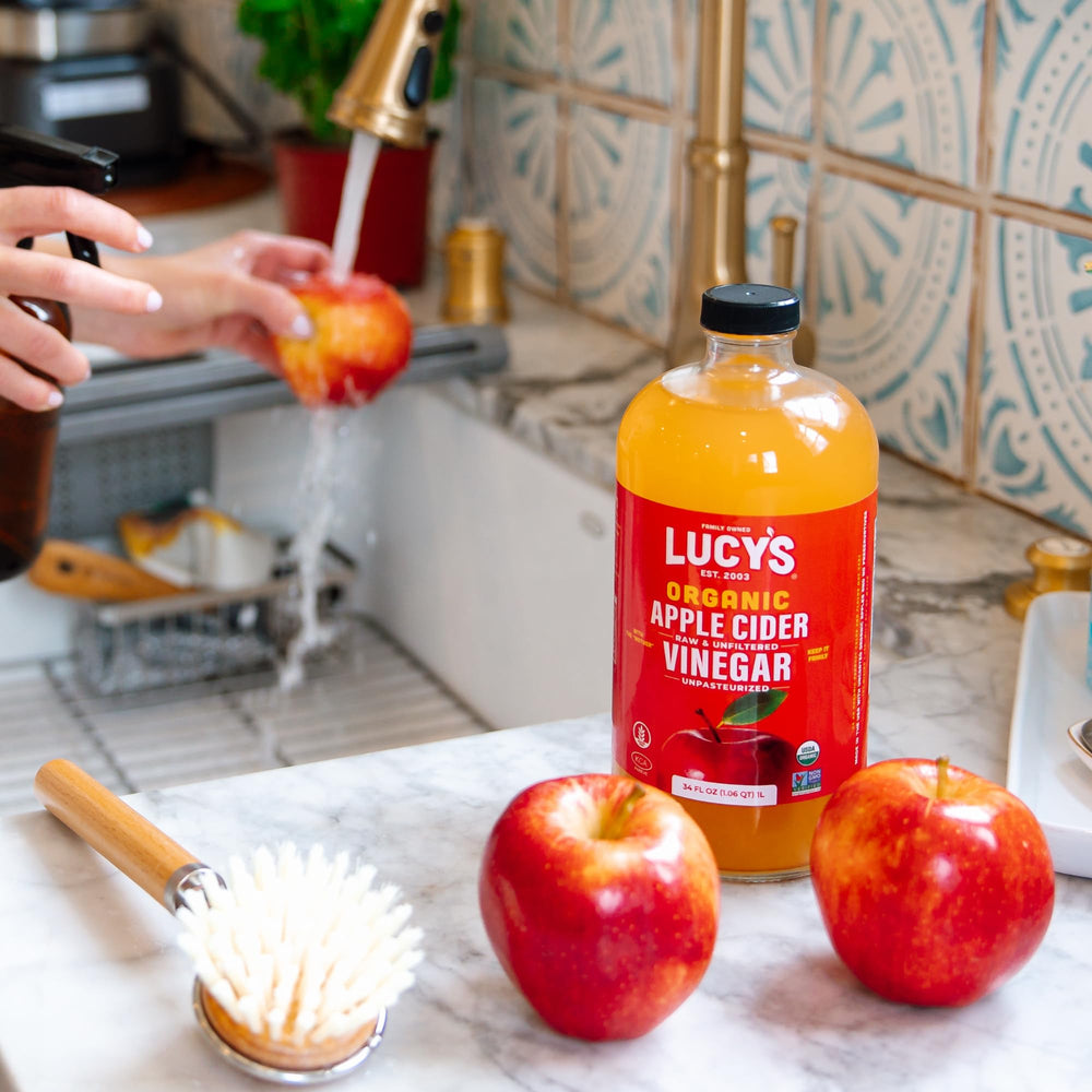 Lucy’s raw, unpasteurized ACV with the mother supports natural flavors at home.